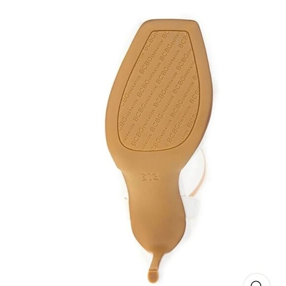 New BCBGENERATION Womens White Lizard Adjustable Ankle Strap Flexible Sandals 10 - Picture 3 of 5